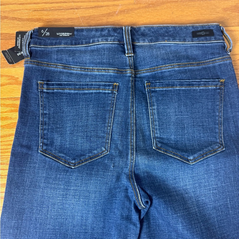 NWT Liverpool Los Angeles Abby High Rise Ankle Skinny Dark Blue Jeans - Picture 7 of 10